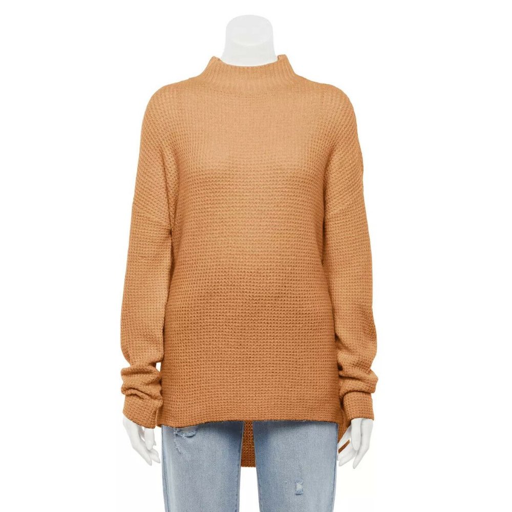 JUNIOR'S SIZE MED MOCKED TUNIC SWEATER
